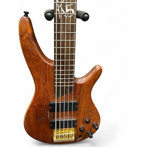 Used Ibanez K5 Fieldy Signature 5 String Brown Natural Electric Bass Guitar