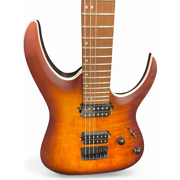 Used Ibanez RGA42FM Orange Solid Body Electric Guitar