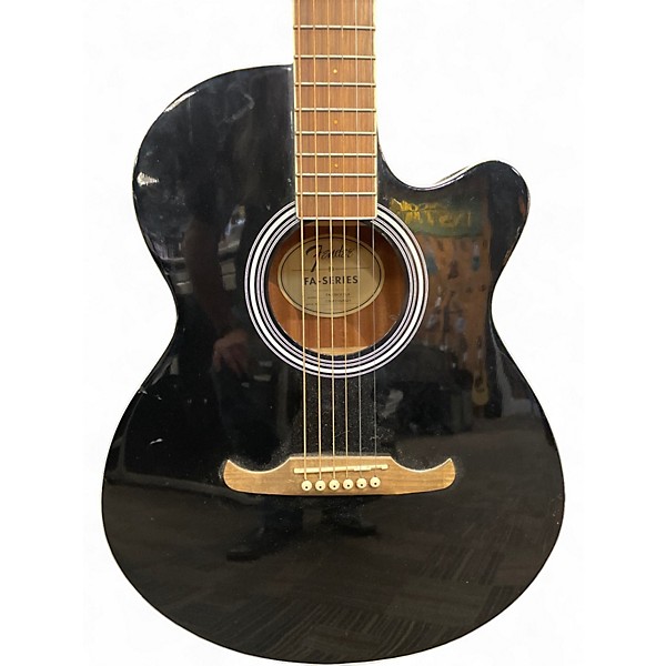Used Fender FA135CE Concert Black Acoustic Electric Guitar