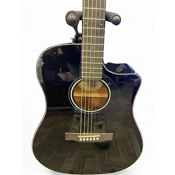 Used Fender CD60SCE Black Acoustic Electric Guitar