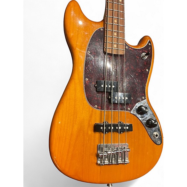Used Fender  PLAYER MUSTANG BASS Natural Electric Bass Guitar