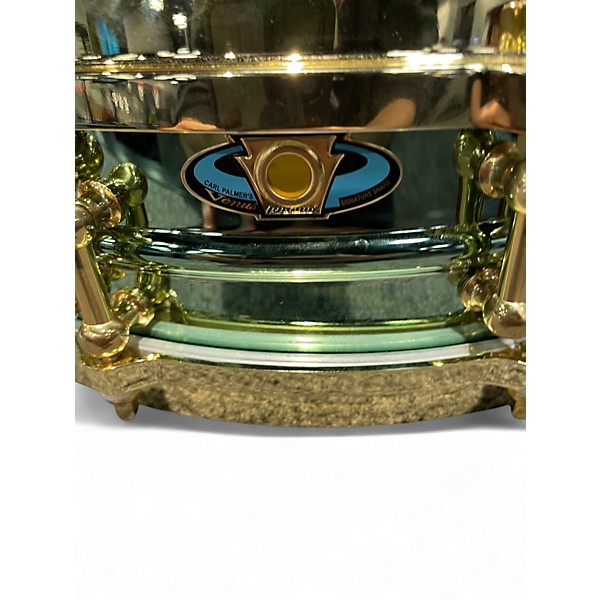 Used Ludwig 3.5X14 Carl Palmer Snare Green and Gold Drum