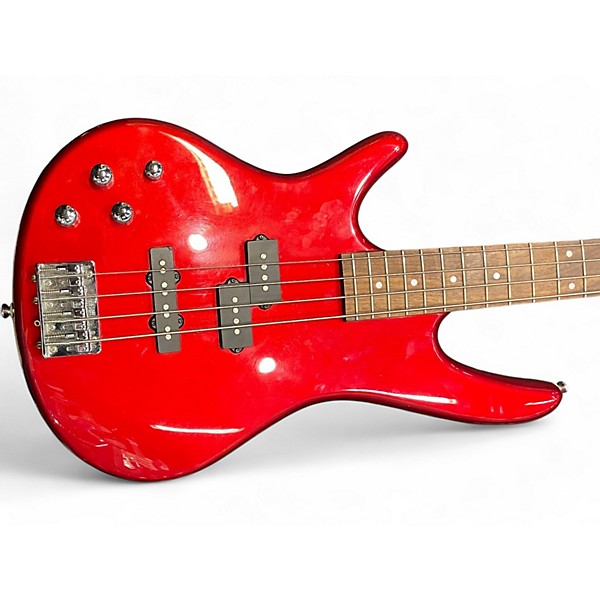 Used Ibanez GSR200 LH Transparent Red Electric Bass Guitar