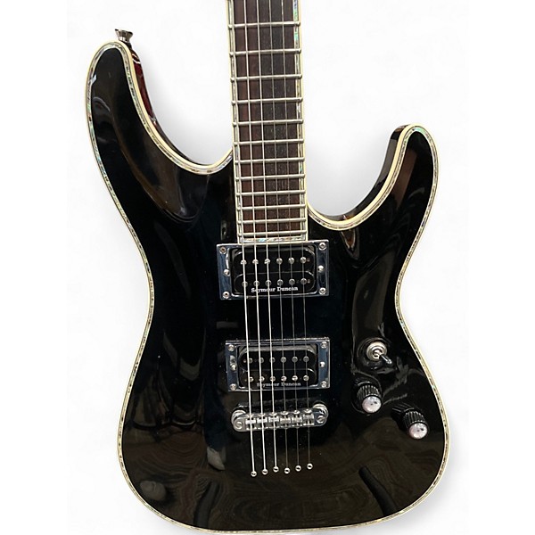 Used Schecter Guitar Research C1 Elite Black Solid Body Electric Guitar