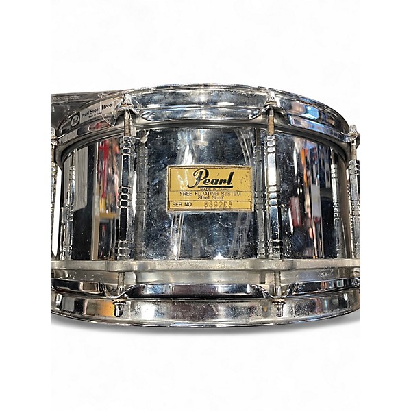 Used Pearl 14X6.5 Free Floating Snare STEEL Drum