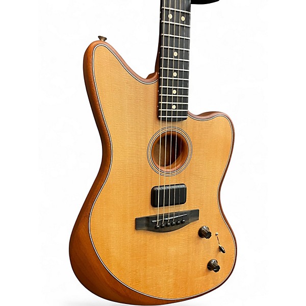 Used Fender American Acoustasonic Jazzmaster Natural Acoustic Electric Guitar