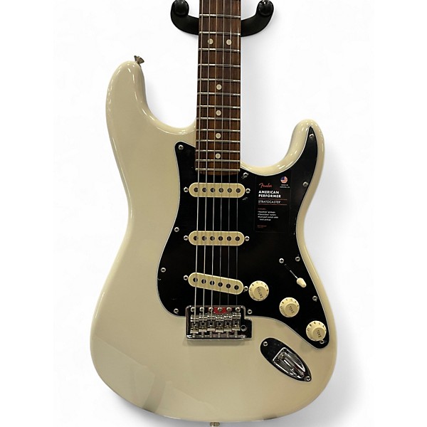 Used 2021 Fender American Performer Stratocaster SSS Aged White Solid Body Electric Guitar