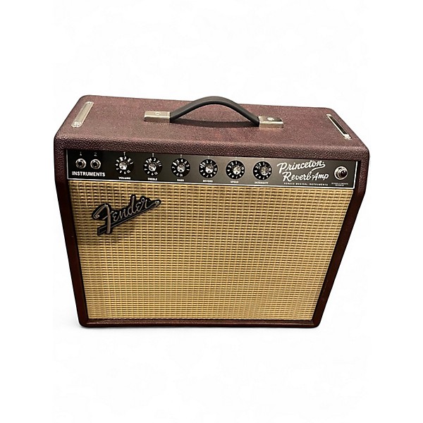 Used Fender 1965 Princeton Reverb 15W 1x12 Wine Red Tube Guitar Combo Amp