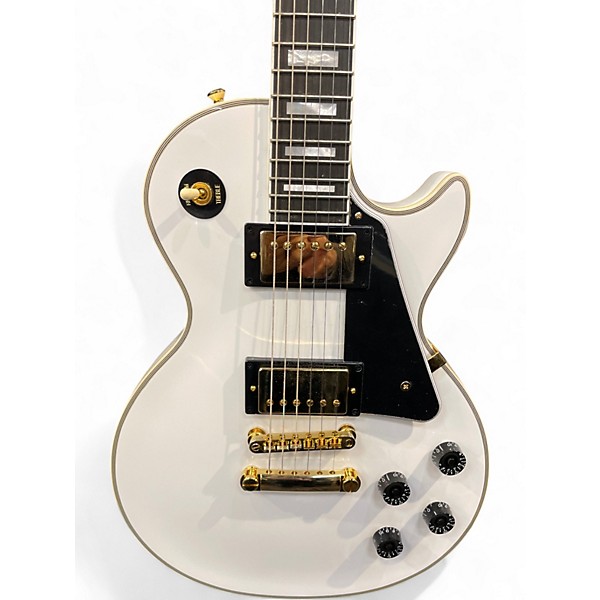 Used 2025 Epiphone INSPIRED BY GIBSON LES PAUL CUSTOM Alpine White Solid Body Electric Guitar