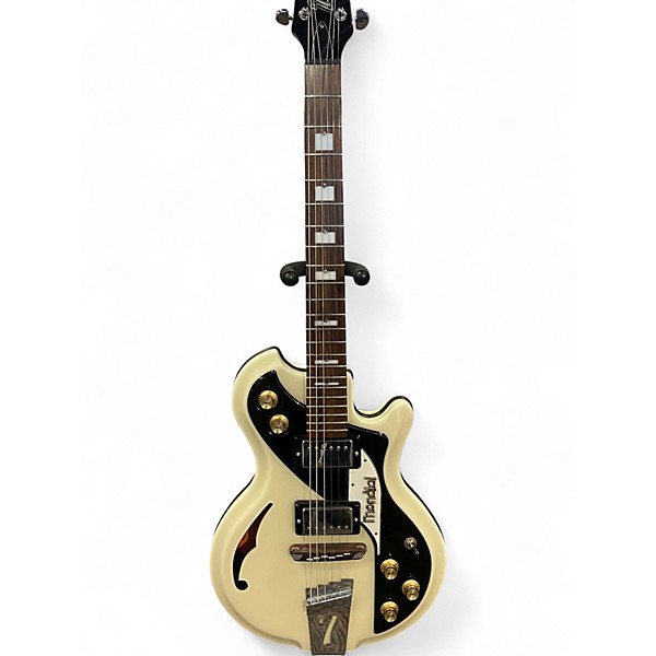 Used Italia MONDIAL Cream Hollow Body Electric Guitar