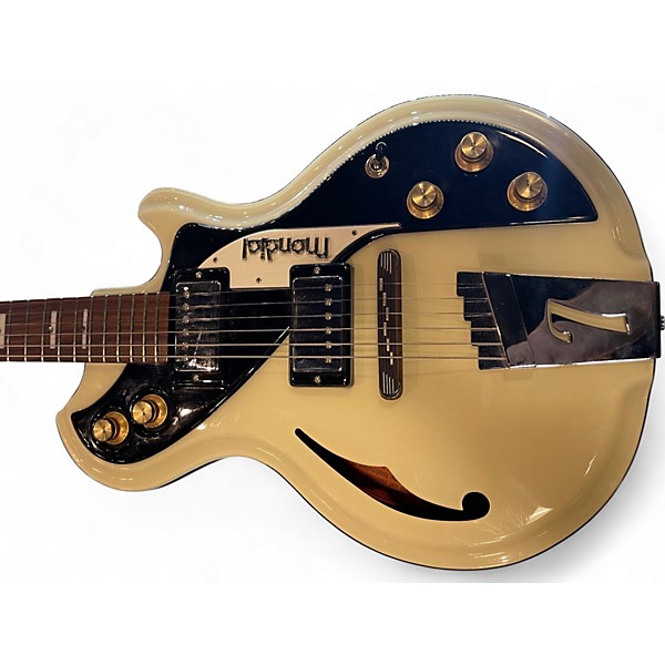 Used Italia MONDIAL Cream Hollow Body Electric Guitar