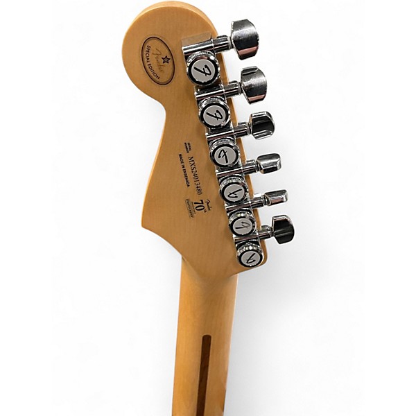 Used Fender player strat 70th ann. Seafoam Green Solid Body Electric Guitar