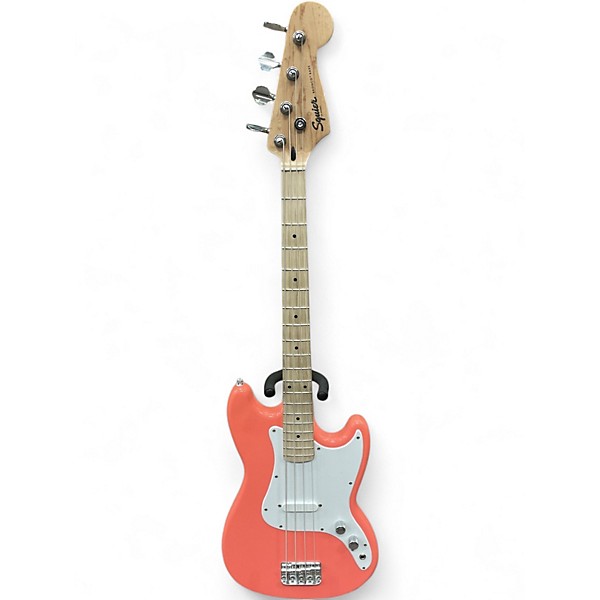 Used Squier Bronco CORAL Electric Bass Guitar