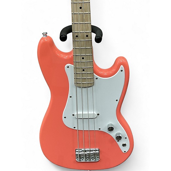 Used Squier Bronco CORAL Electric Bass Guitar