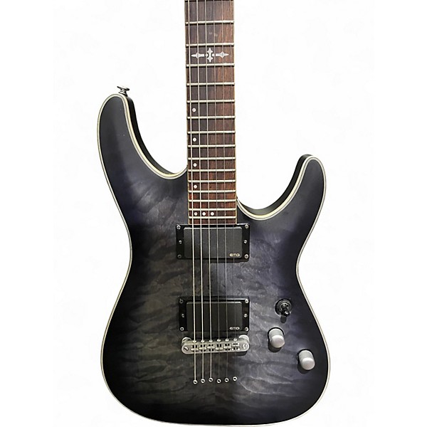 Used Schecter Guitar Research C-1 Platinum Trans Black Solid Body Electric Guitar