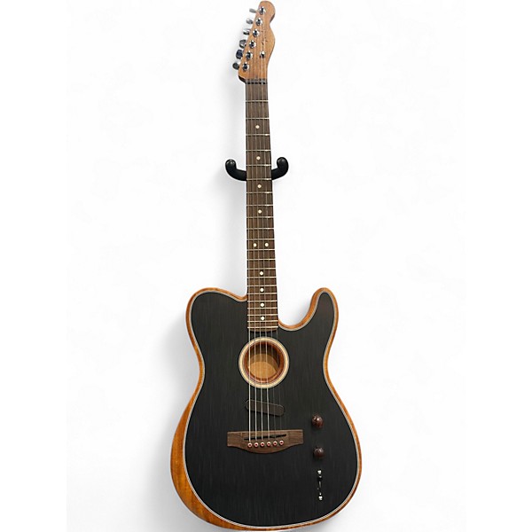 Used Fender Acoustasonic Player Telecaster Brushed Black Acoustic Electric Guitar