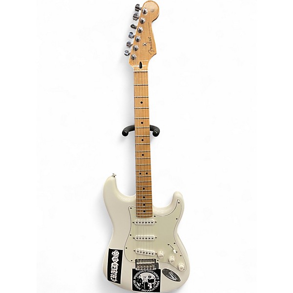 Used 2021 Fender STRATOCASTER Alpine White Solid Body Electric Guitar