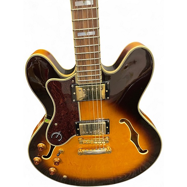 Used Epiphone Sheraton II Left Handed 2 Color Sunburst Hollow Body Electric Guitar