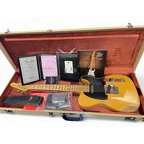 Used 2024 Fender Custom shop 1953 Heavy Relic Telecaster Butterscotch Blonde Solid Body Electric Guitar