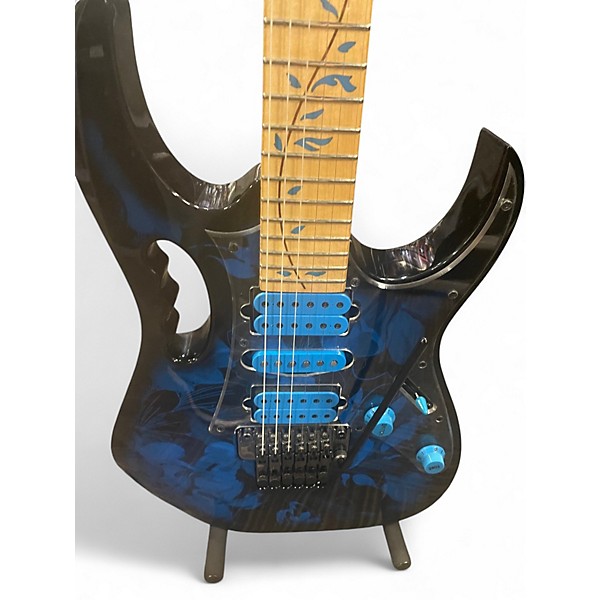 Used Ibanez JEM77P DEEP BLUE FLOWER GRAPHIC Solid Body Electric Guitar