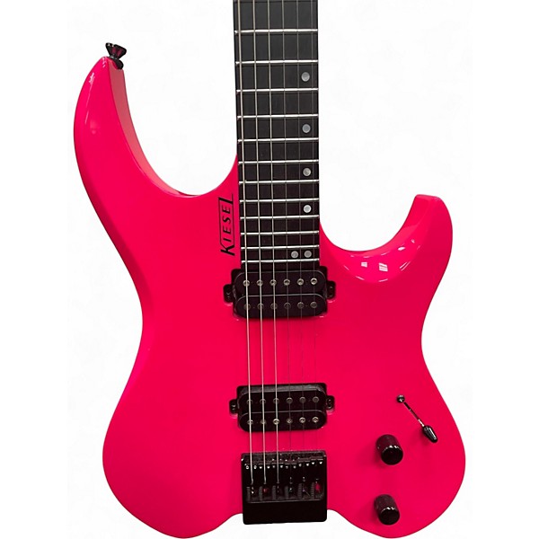 Used Kiesel Vader V6 Neck-Thru Pink Solid Body Electric Guitar