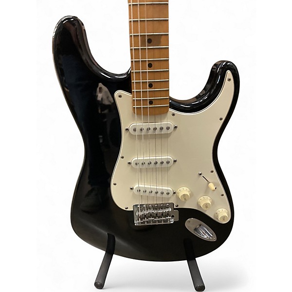 Used 1996 Fender Standard Stratocaster Black Solid Body Electric Guitar
