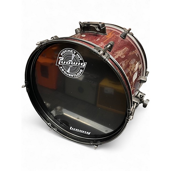 Used Ludwig 4 Piece Breakbeats By Questlove Red Sparkle Drum Kit