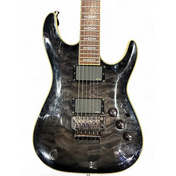 Used Schecter Guitar Research Hellraiser Special C1 See Thru Black Solid Body Electric Guitar