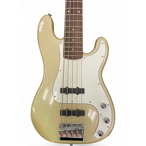 Used Squier Precision Bass standard v Shoreline Gold Electric Bass Guitar