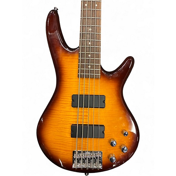 Used Ibanez GSR205FM 5 String Amber Burst Electric Bass Guitar