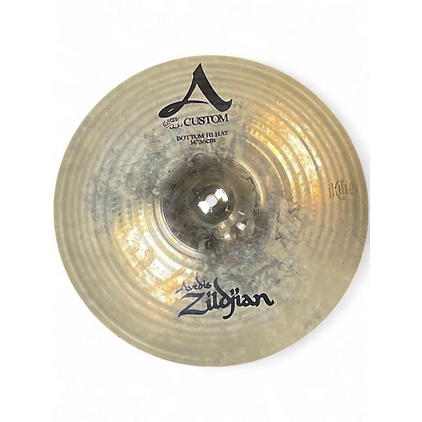 Used Zildjian 14in A Custom Hi Hat Pair Cymbal