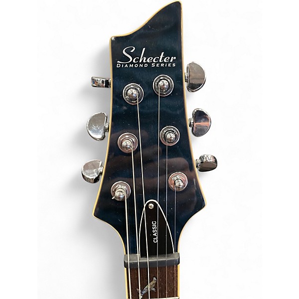 Used Schecter Guitar Research C-1 Classic Blue Flame Solid Body Electric Guitar