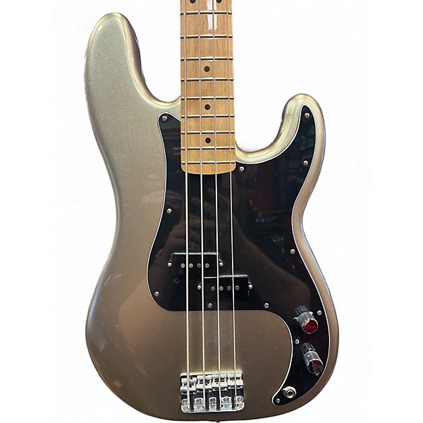 Used Fender 75th Anniversary Commemorative Mexican Precision Bass Silver Electric Bass Guitar