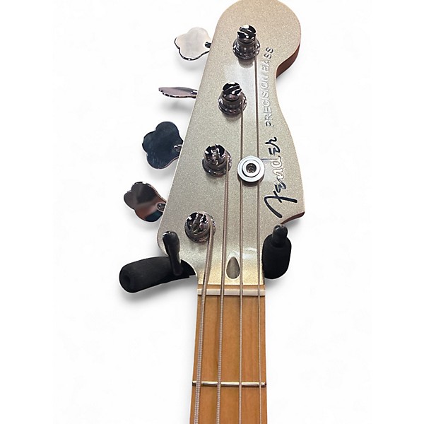 Used Fender 75th Anniversary Commemorative Mexican Precision Bass Silver Electric Bass Guitar