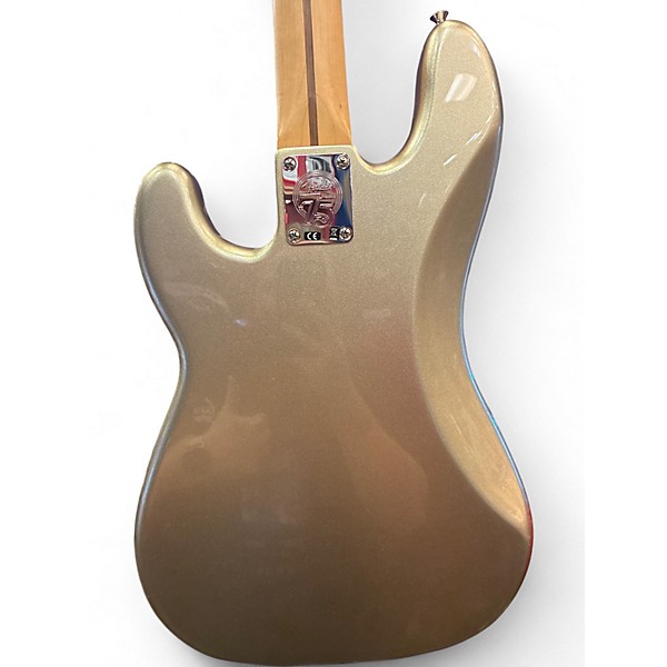 Used Fender 75th Anniversary Commemorative Mexican Precision Bass Silver Electric Bass Guitar