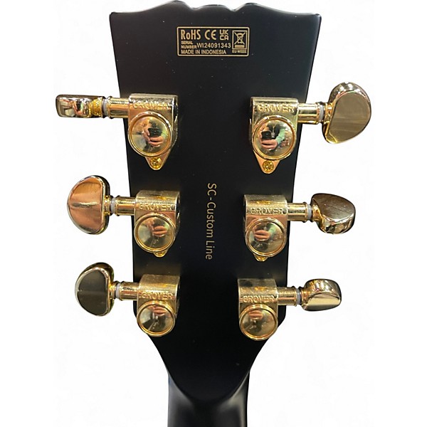 Used Harley Benton SC CUSTOM LINE Black and Gold Solid Body Electric Guitar