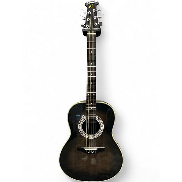 Vintage 1990s Ovation PINNACLE 3712 BLACK BURST Acoustic Electric Guitar