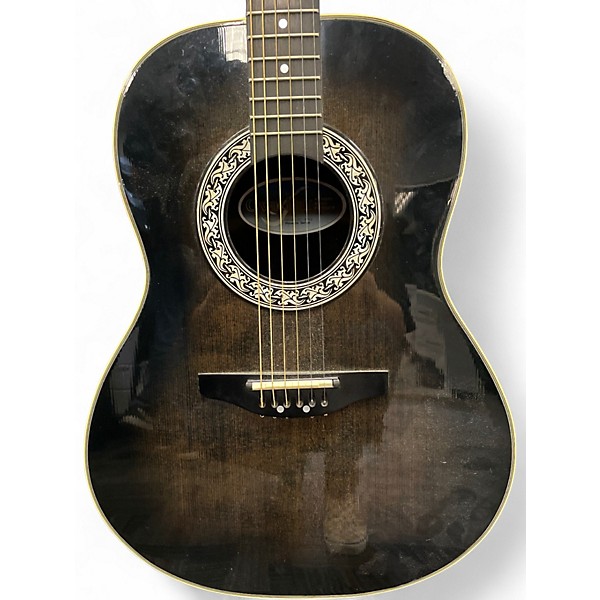 Vintage 1990s Ovation PINNACLE 3712 BLACK BURST Acoustic Electric Guitar