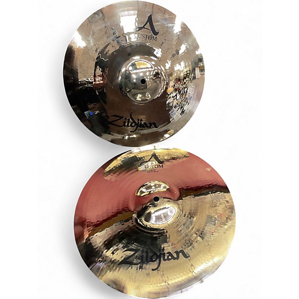 Used Zildjian 14in A Custom Hi Hat Pair Cymbal