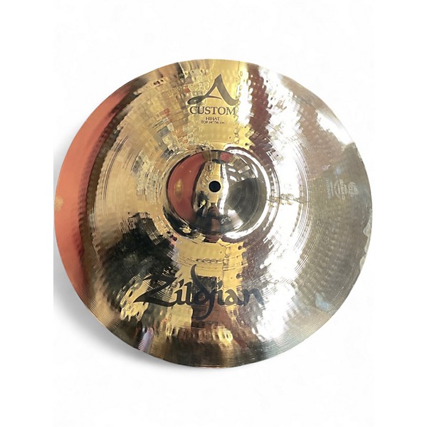 Used Zildjian 14in A Custom Hi Hat Pair Cymbal