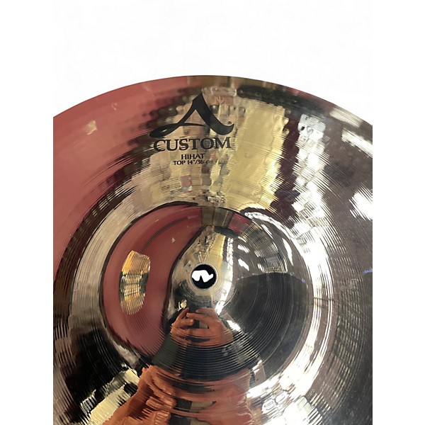 Used Zildjian 14in A Custom Hi Hat Pair Cymbal