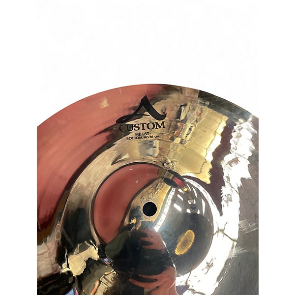 Used Zildjian 14in A Custom Hi Hat Pair Cymbal