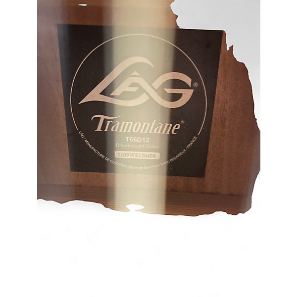 Used Lag Guitars Tramontane T66D12 Natural 12 String Acoustic Guitar