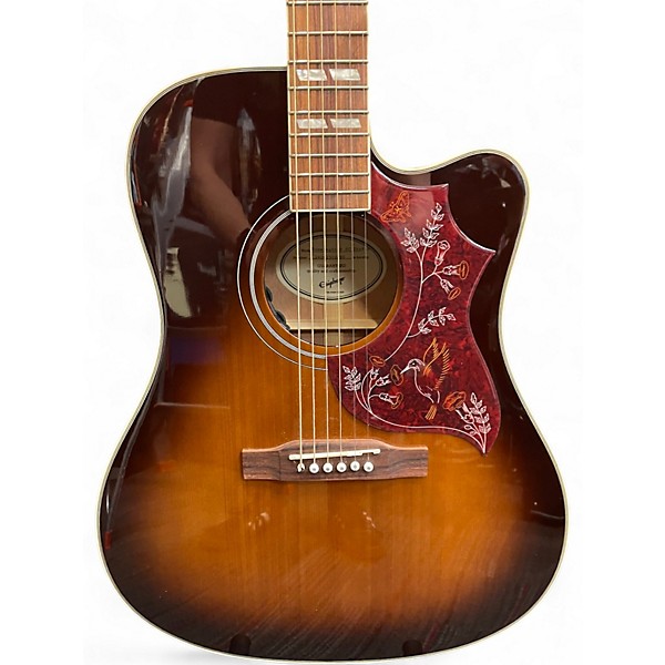 Used Epiphone Hummingbird Pro sunburst Acoustic Electric Guitar