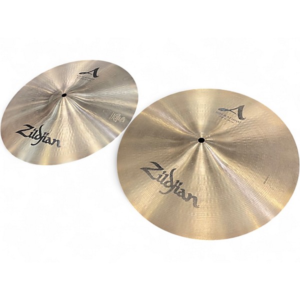 Used Zildjian 14in A CUSTOM NEW BEAT HI HAT PAIR Cymbal