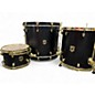 Used SJC Drums 3 Piece Tour series Black and Gold Drum Kit thumbnail