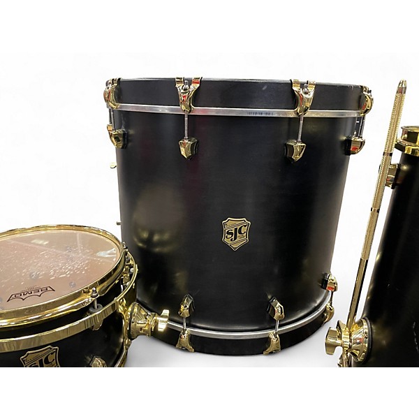 Used SJC Drums 3 Piece Tour series Black and Gold Drum Kit