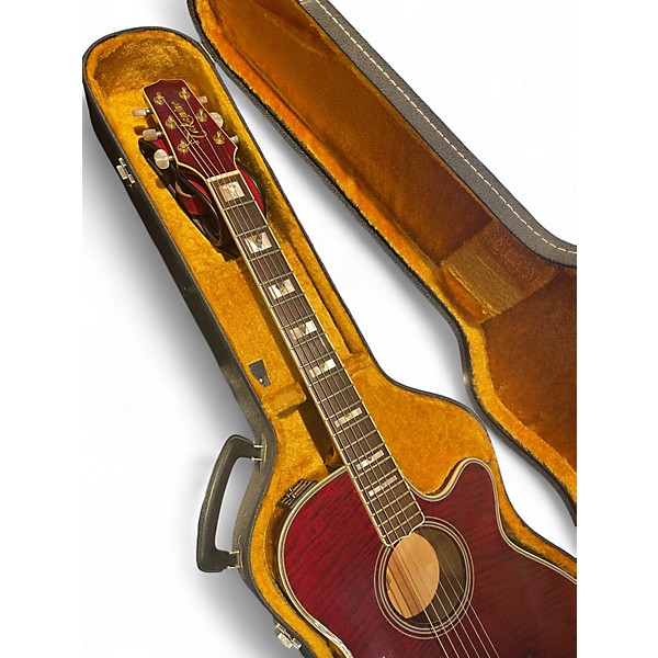 Used Takamine EFLTD88 Red Acoustic Guitar