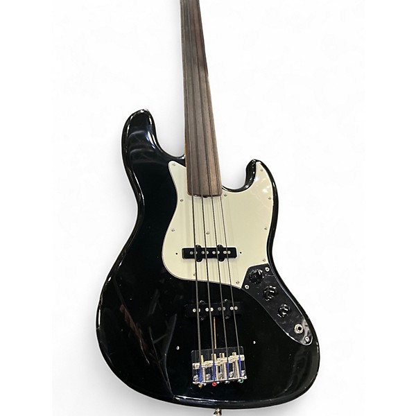 Used Fender MIJ Fretless Jazz Bass Black Electric Bass Guitar
