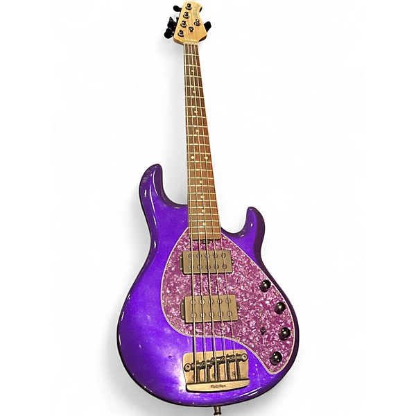 Used Ernie Ball Music Man Stingray HH 5 String Purple Electric Bass Guitar